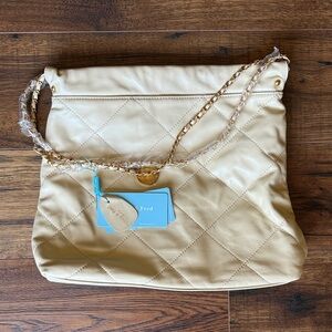 Tiffany & Fred Paris Quilted Sheepskin Leather Tote Bag NWT